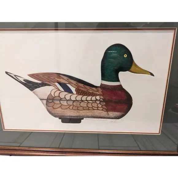 Arthur Nevin Art - Mallard Duck DRAKE DECOY. North BARNEGAT - Etched/Signed